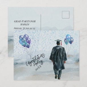 Abschlussfeier Sohn Gratulation Postkarte