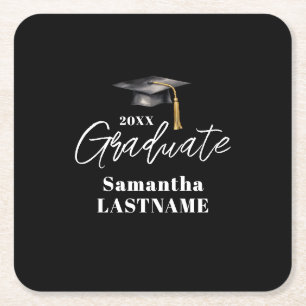 Abschlussfeier Spaß Andenken Papierserviette Rechteckiger Pappuntersetzer