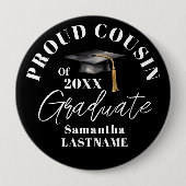 Abschlussfeier Stolz auf den Cousin Button (Vorderseite)
