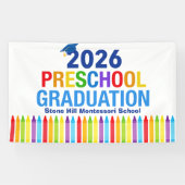 Abschlussfeier Vorschule 2026 anpassbar Schule Banner (Horizontal)