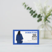 Abschlussfonds-QR-Code-Einleger | Blau Grau Begleitkarte (Stehend Vorderseite)