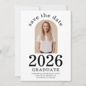 Abschlussfoto Absolvent 2026 Abschlussfeier Save The Date (Vorderseite)