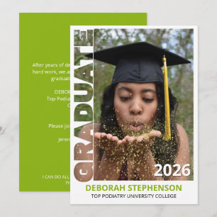 Abschlussfoto-Ankündigung der Green Class 2026 Einladung