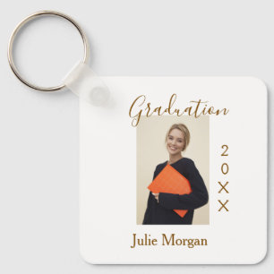 Abschlussfoto braunes goldenes Jahr 20XX Name einf Schlüsselanhänger