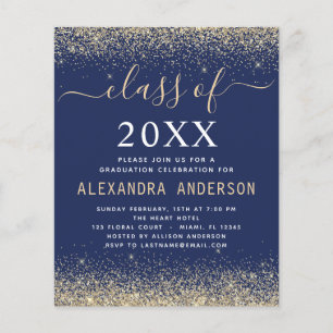 Abschlussfoto Budget Gold Navy Blau Klasse 2023 Flyer