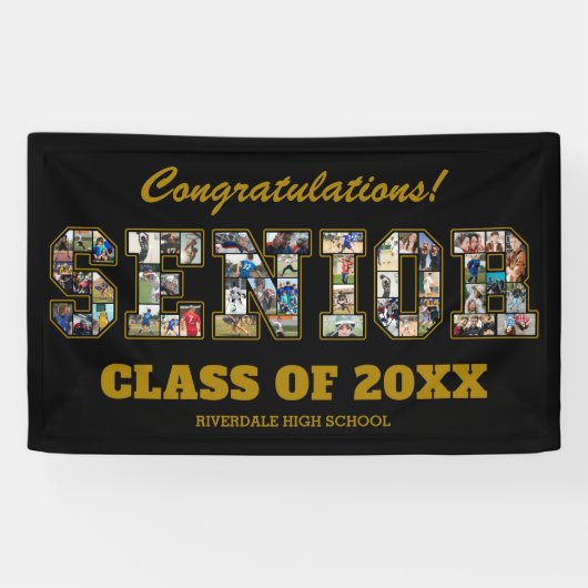 Abschlussfoto-Collage Willkommen zur Abiturparty Banner (Horizontal)