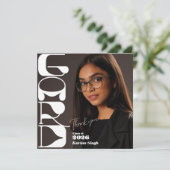 Abschlussfoto-Dankeskarten – Modern Chic Save The Date (Stehend Vorderseite)