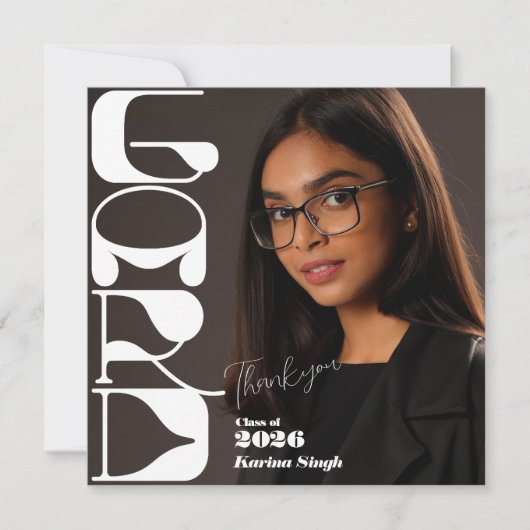 Abschlussfoto-Dankeskarten – Modern Chic Save The Date (Vorderseite)