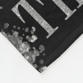 Abschlussfoto-Decke Schwarz Silber Glitter Fleecedecke (Ecke)