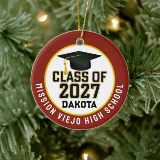 Abschlussfoto der Letterman-Klasse 2027 Keramik Ornament