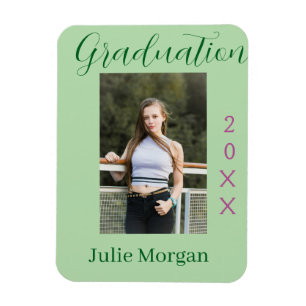 Abschlussfoto grün pink Jahr 20XX Name einfach Magnet