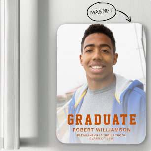 Abschlussfoto Klasse 2025 in burnt orange Magnet