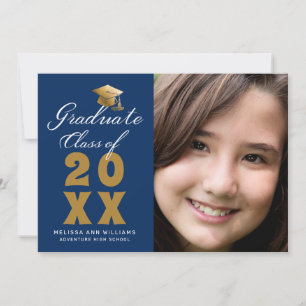 Abschlussfoto Königlichblau Goldschrift 2026 Ankündigung