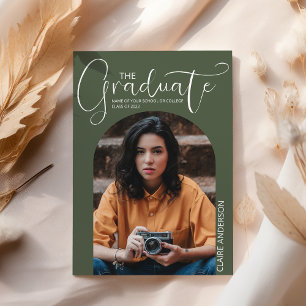 Abschlussfoto mit Bogen Einladung zur Abschlussfei