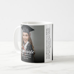 Abschlussfoto mit Familienbotschaft Abschluss Kaffeetasse