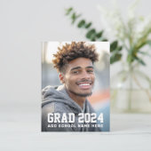 Abschlussfoto mit Jahrgangsfoto Absolvent Postkarte (Stehend Vorderseite)