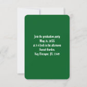 Abschlussfoto-Party grüne Einladung (Rückseite)