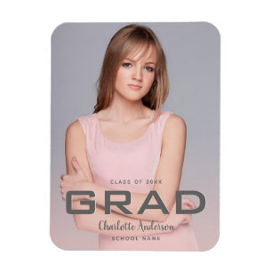 Abschlussfoto rose-gold modern magnet