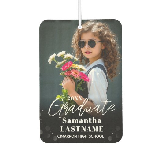 Abschlussfoto Senior Custom Selfie Autolufterfrischer (Vorderseite)