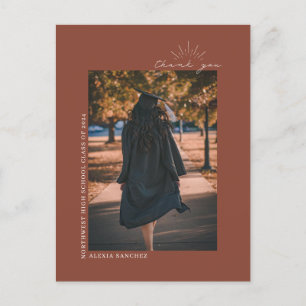 Abschlussfoto Terrakotta-Linienkunst Danke  Postkarte