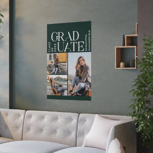 Abschlussfotos 2026 Grün und Weiß Absolvent Poster
