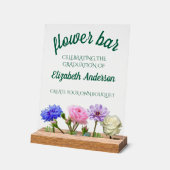 Abschlussgartenparty Blumenbar Acrylschild (Winkel)