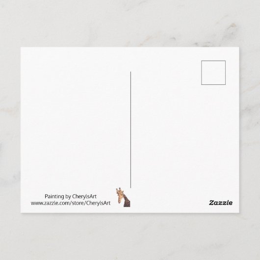 Abschlussgemälde von Giraffe Postkarten (Rückseite)