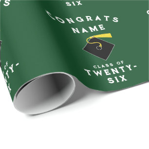 Abschlussgeschenk 2026 Green Graduation Geschenkpapier