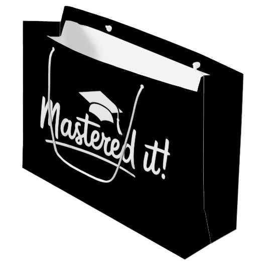 Abschlussgeschenk für den Master-Abschluss  Große Geschenktüte (Vorderseite Schrägansicht)