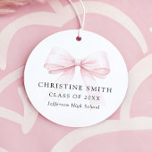Abschlussgeschenk-Tags mit rosa Schleife Geschenkanhänger