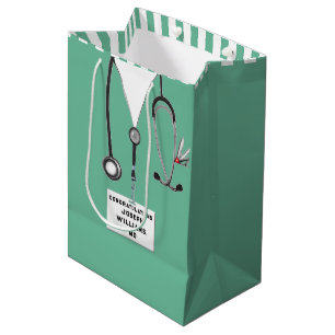 Abschlussgeschenk-Tasche für die Medizinische Faku Mittlere Geschenktüte
