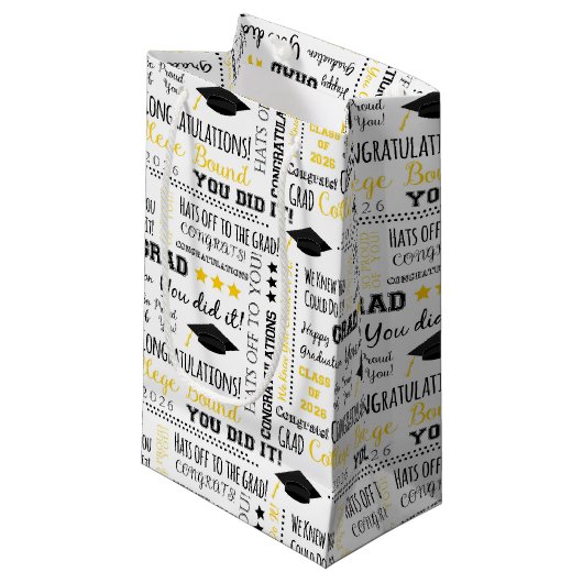 Abschlussgeschenktasche Kleine Geschenktüte (Vorderseite Schrägansicht)