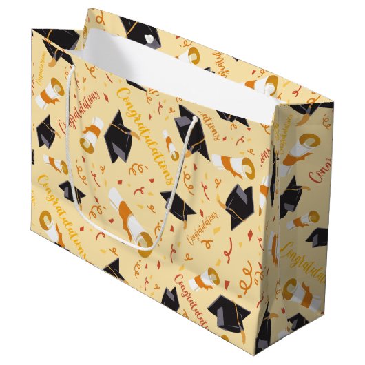 Abschlussglückwünsche Große Geschenktüte (Vorderseite Schrägansicht)