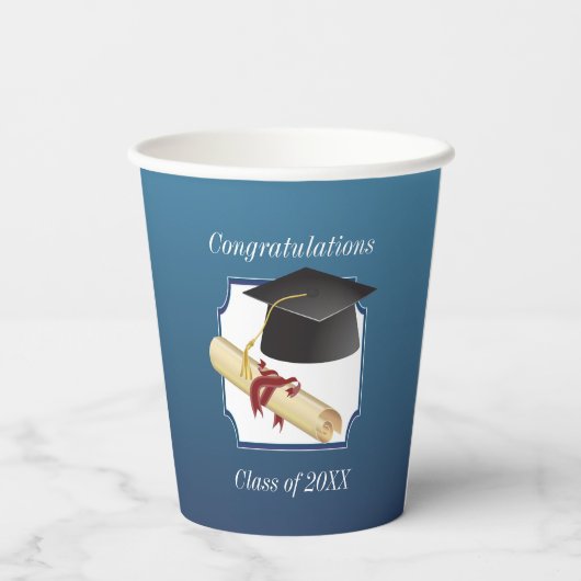 Abschlussglückwünsche Pappbecher (Rückseite)