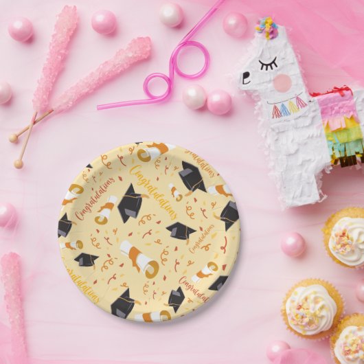 Abschlussglückwünsche Pappteller (Party)