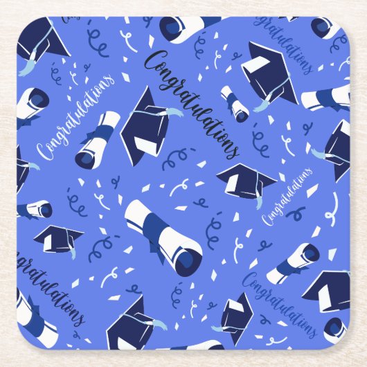 Abschlussglückwünsche Rechteckiger Pappuntersetzer (Vorderseite)