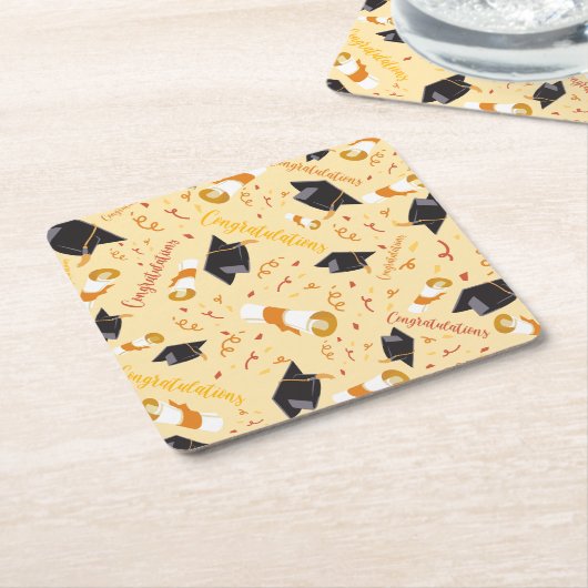 Abschlussglückwünsche Rechteckiger Pappuntersetzer (angewinkelt)