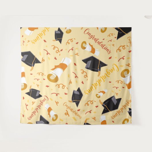 Abschlussglückwünsche Wandteppich (Vorderseite (Horizontal))