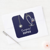 Abschlussgratulation für Krankenpfleger Quadratischer Aufkleber (Umschlag)