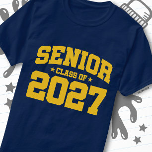 Abschlussjahr Gelbgold Abiturient Klasse 2027 T-Shirt