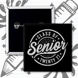 Abschlussjahr Retro Vintage Senior Klasse von 2027 Button