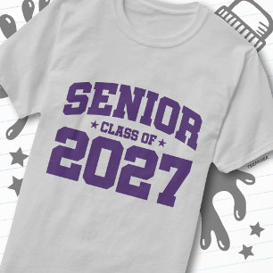 Abschlussjahr Schul-Purple-Abschlussklasse 2027 T-Shirt