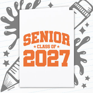 Abschlussjahr Schule Orange Senior-Klasse 2027 Karte