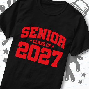 Abschlussjahr Schulrot Abschlussklasse 2027 T-Shirt