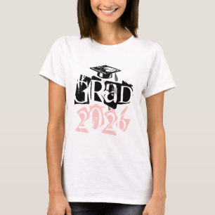 Abschlussjahrgang 2026 Absolvent Blush-Typografie  T-Shirt