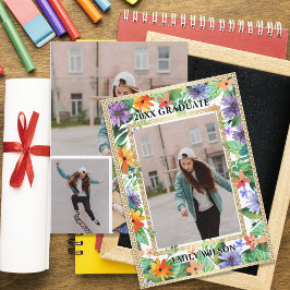 Abschlussjahrgang 20XX Florales Foto Abschlussankü
