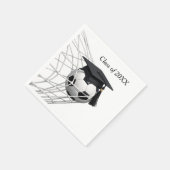 Abschlusskappe auf einem Fußball Serviette (Ecke)