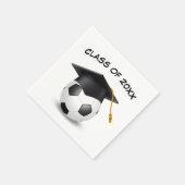Abschlusskappe auf einem Fußball Serviette (Ecke)
