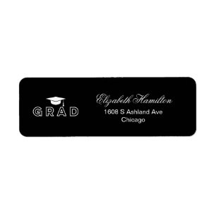 Abschlusskappe Schwarz & Weiß Elegant Graduierter
