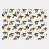 Abschlusskappen und Diplome Abschlussfeier Geschenkpapier Set (Vorderseite 3)